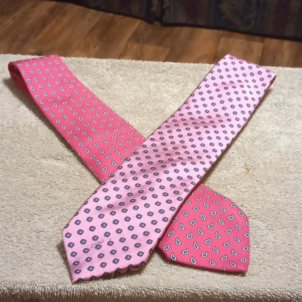 Pink and Red Patterned Ties